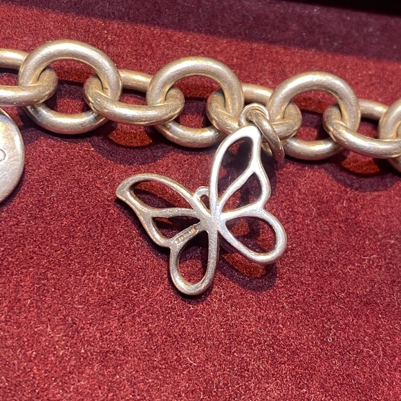 Authentic 925 Tiffany & Co. return to Tiffany charm bracelet 5 charms K P A L - Picture 7 of 12